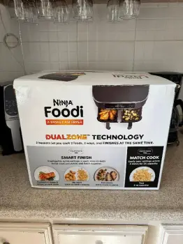 Freidora air fryer doble bandeja ninja - nueva