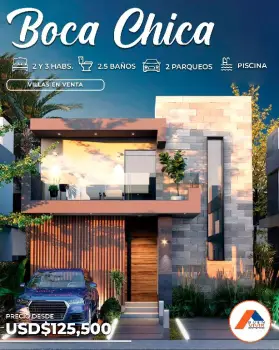 Villas y solares en boca chica
