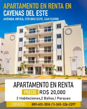 Apartamento en renta cayenas del este san isidro