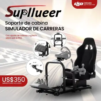 Soporte de cabina simulador de carreras supllueer con ajuste de asient