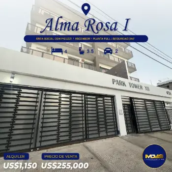 Se alquila penthouse ubicado en las cayenas autopista san isidro