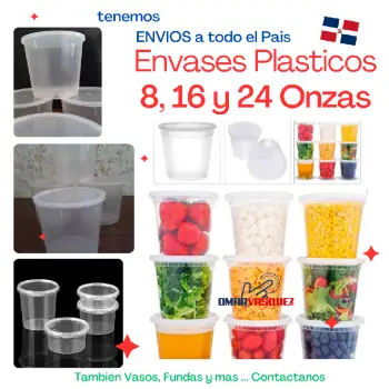 Prácticos envases plásticos de 6 16 y 24