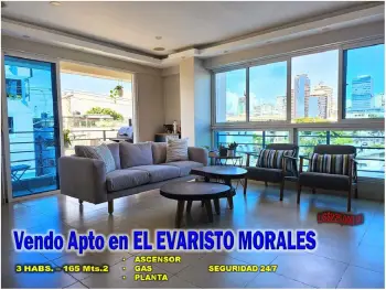 Vendo apto en el evaristo morales 3 habs. 165 mts.2 ascensor gas