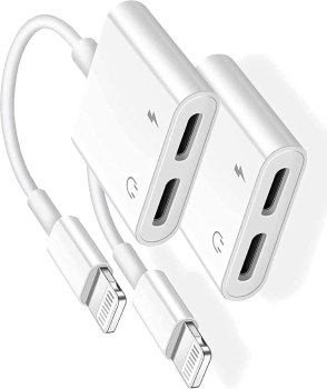 Adaptador doble iphone lightning a jack 3.5 2 en 1