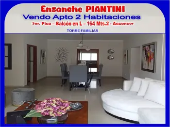 Vendo apto de 2 habs.  con balcon en el ensanche piantini  3er. nivel