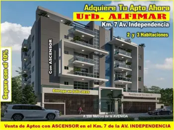 Proyecto de aptos en alfimar km.7 de la independencia de 2 y 3 habitac