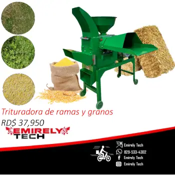 Trituradora de paja heno moledora de maiz granos 2 en 1 para alimentos