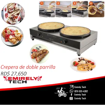 Crepera de doble parrilla para hacer crepe crep creps crepa