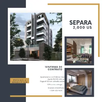 Apartamento 1 y 3 hab en jardines del sur  separa con 2000 us