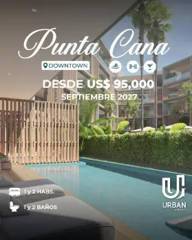 Apartamentos de 1 y 2 habitaciones en downtown punta cana
