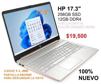 Laptop hp 17.3 2.6ghz x 2 256gb ssd 12gb ram nueva 19500