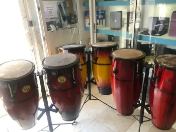 Congas criollas con su pedestal   de colores diferente ....