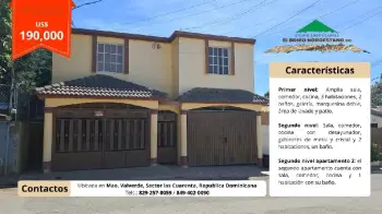 Vendo comoda y segura casa triplex 2 nivel en mao valverde rep. dom