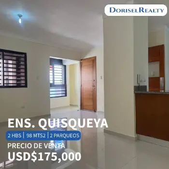 Venta de acogedor apartamento en ens. quisqueya
