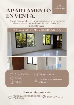 Vendo apartamento en los próceres próximo al bravo.