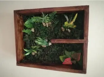 Repisa de madera con adornos