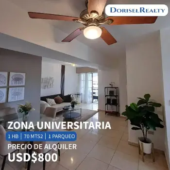 Alquiler de apartamento amueblado en zona universitaria