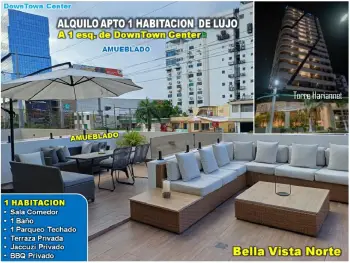Alquilo  apto 1 hab. de lujo y amueblado a 1 esq. downtown center bell