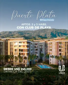 Apartamentos de 2 y 3 habitaciones con club de playa en puerto plata