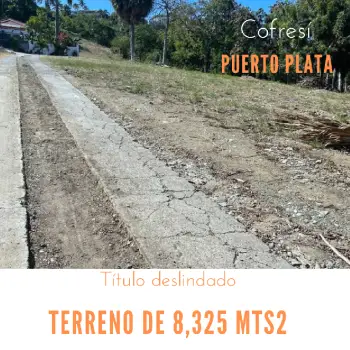 Terreno de 8325 mts2 en puerto plata