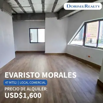 Alquiler de acogedor local comercial en evaristo morales