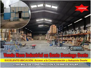 Vendo nave industrial cerca del merca 1500 mts.2 de construccion y 100