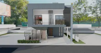 Casa moderna de dos niveles en residencial cerrado