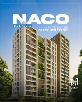 Apartamentos de 3 habitaciones  habitación de servicio en naco
