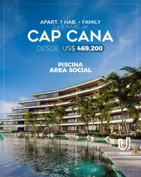 Apartamentos de 1 habitación  family 2 y 3 habitaciones en cap cana