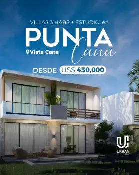 Villas de 3 habitaciones  estudio en vistacana punta cana