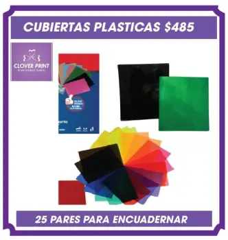 Cubiertas para encuadernar 25 pares papeleria en geeral