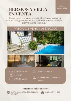 Villa de 3 habitaciones en venta en juan dolió.