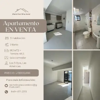 Apartamento de 3 habitaciones en venta en viento del este.