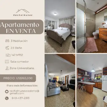 Apartamento en venta en la zona universitaria.