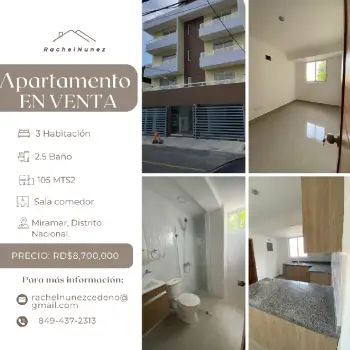 Apartamento en venta en miramar d.n.