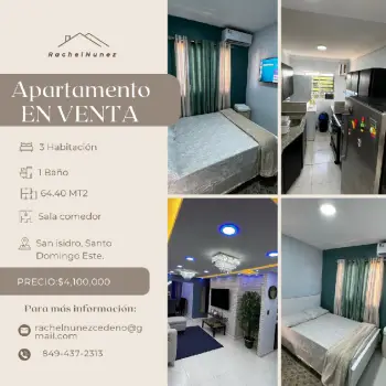 Apartamento en venta en san isidro.