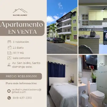 Apartamento en venta en san isidro.