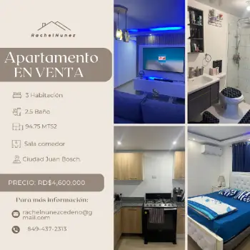 Apartamento en venta en ciudad juan bosch.