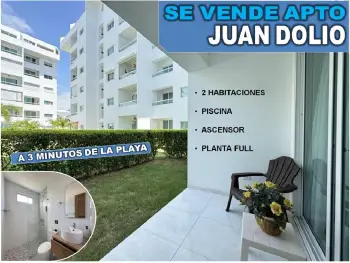Vendo apto amueblado en juan dolio 2 habs 1er. nivel rebajado y de opo