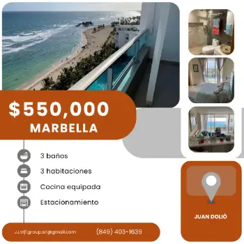 Apartamento frente a la playa amueblado