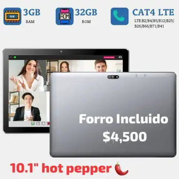 Tablet hot pepper puya de 3gb de ram y 32gb 10.1 pg android 12 4500