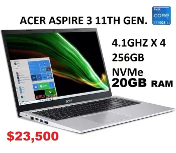 Laptop acer aspire 3 15.6 i3 11va 20gb ddr4 256gb nvme 23500