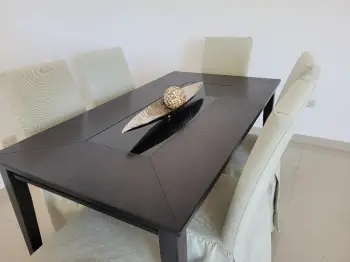 Juego comedor 6 sillas importado color beige