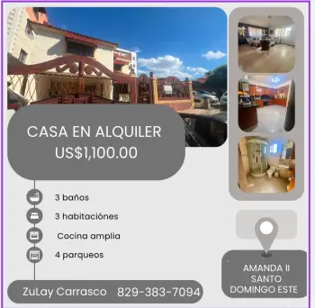 Casa en alquiler - residencial amanda ii