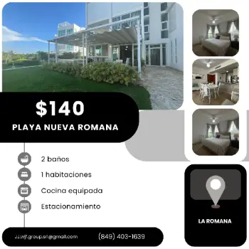 Alquilo y vendo un apartamento en playa nueva romana