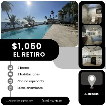 Alquilo y vendo apartamento amueblado en el retiro- juan dolió