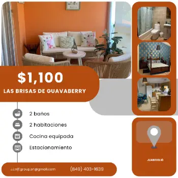 Alquilo apartamento amueblado en las brisas de guavaberry