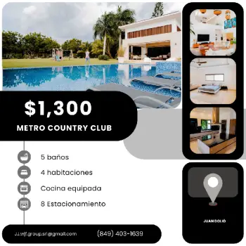 Alquilo villa amueblada en metro country club