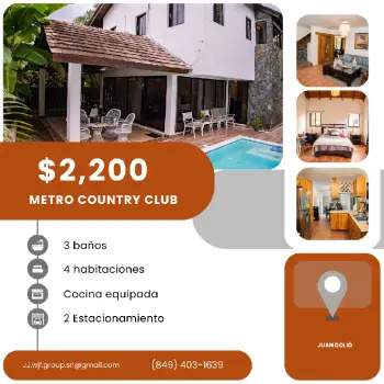 Alquilo y vendo villa en metro country club