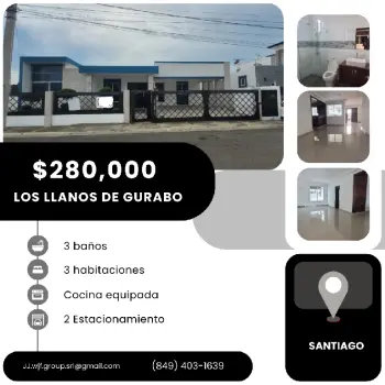 Vendo casa en los llanos de gurabo- santiago